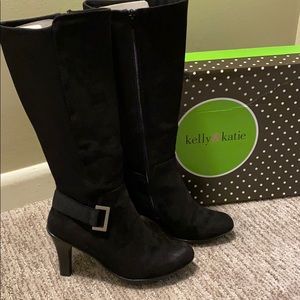 Kelly & Katie Suede Stretch Boots with Buckle